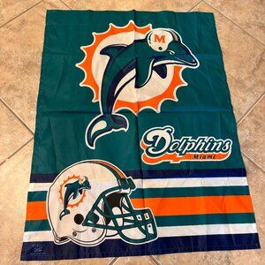 NFL Miami Dolphins Retro Logo Football Embroidered 36" x 24" Flag